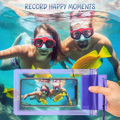 Soaoo 100 Pcs Universal Waterproof Phone Pouch Waterproof Phone Case Dry Bag with Lanyard Cellphone Dry Bag for Beach Swimming Travel Multicolor