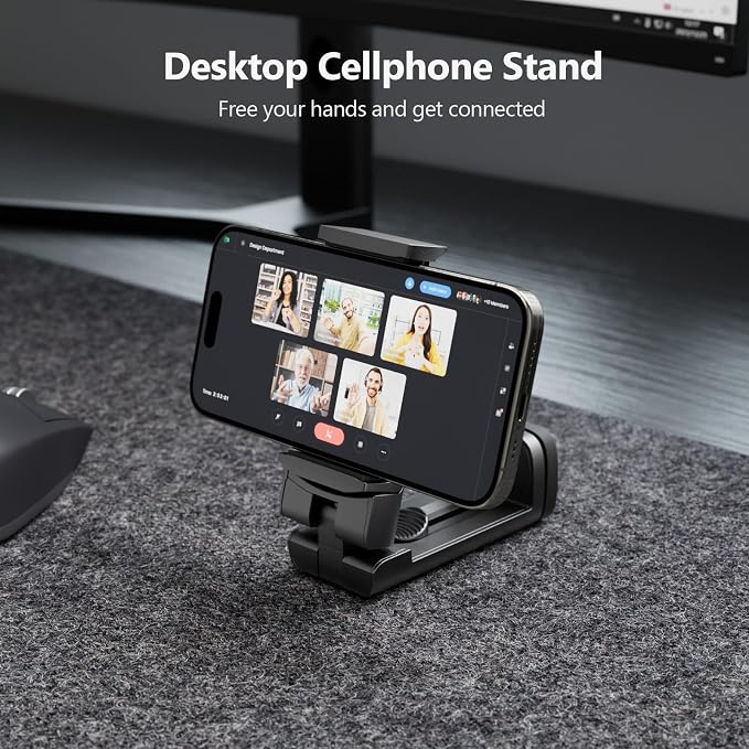 MiiKARE Airplane Travel Essentials Phone Holder, Universal Handsfree Phone Mount for Flying with 360 Degree Rotation, Accessory for Airplane, Travel Must Haves Phone Stand for Desk, Tray Table