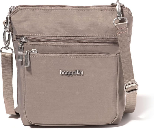 Baggallini Modern Pocket Crossbody Bag for Women, 8.5"x8.5" Handbag Purse with RFID, Lightweight Water-Resistant