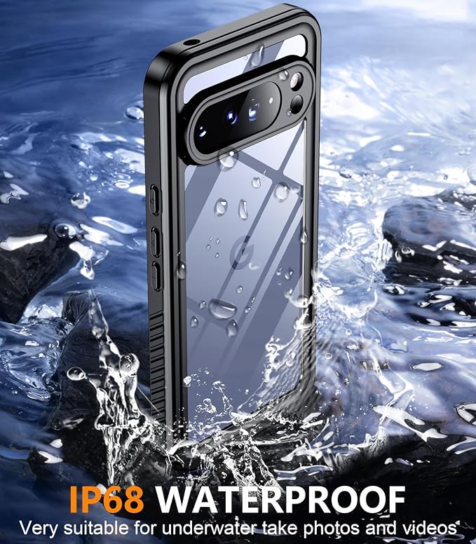 Temdan for Google Pixel 10 Pro XL Case Waterproof,Built-in Lens & Screen Protector[Full Body Shockproof][Military Dropproof][Dustproof][IP68 Underwater] for Pixel 10 Pro XL 6.8”-Purple/Clear