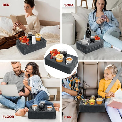Couch Cup Holder Pillow,Couch Drink Holder,Octagon Couch Caddy for Coffee Cup,Phone,Remote,Couch Cup Holder Tray for Bed,Car,Sofa,Table