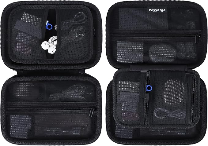 Electronic Organizer Travel Case for MacBook Power Adapter Chargers Cables Tech Organizer Hard Drive USB Flash Disk SD Card Cord Portable Electronics Accessories Bag