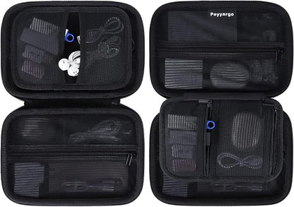 Electronic Organizer Travel Case for MacBook Power Adapter Chargers Cables Tech Organizer Hard Drive USB Flash Disk SD Card Cord Portable Electronics Accessories Bag