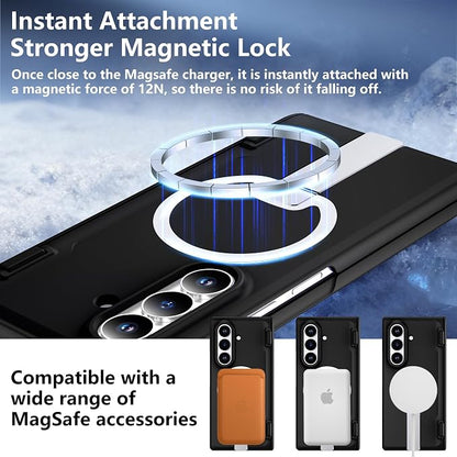 For Samsung Galaxy Z Fold 8 Ultra Case with Kickstand & Screen Protector | MagSafe-Compatible,Military Grade Drop Tested Non-Slip Slim Shockproof Case for Samsung Galaxy Z Fold 8 Ultra-Black