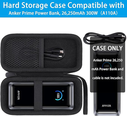 khanka for Anker Prime Power Bank, 26,250Mah Case, Hard Travel Bag Compatible with Anker Prime Power Bank 26K, 300W, Case Only (Black)