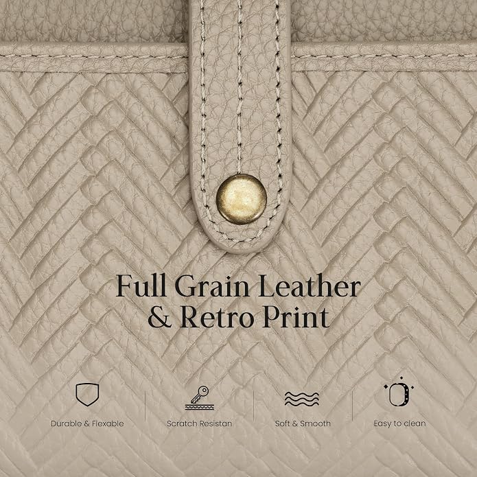 befen Leather Wristlet Wallet for Women Cell Phone Purse with Built in Wallet Vintage Leather Crossdody Bag Clutch Purse