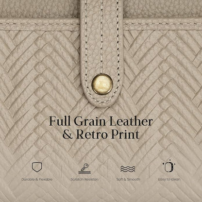 befen Leather Wristlet Wallet for Women Cell Phone Purse with Built in Wallet Vintage Leather Crossdody Bag Clutch Purse