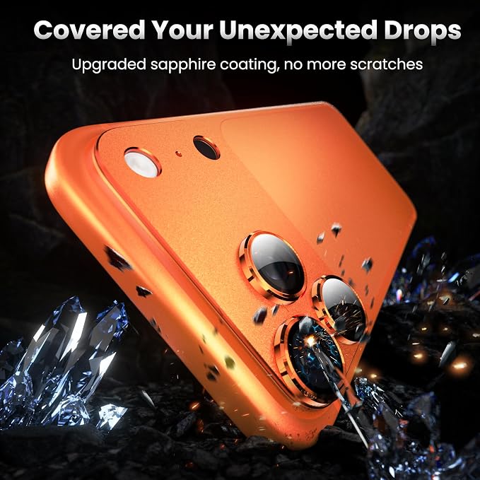 YWXTW Designed for iPhone 17 Pro Camera Lens Protector, [1:1 Perfect Fit] Full Coverage Matte Metal Tempered Glass Camera Screen Cover Accessories, Case Friendly (Cosmic Orange, iPhone 17 Pro)