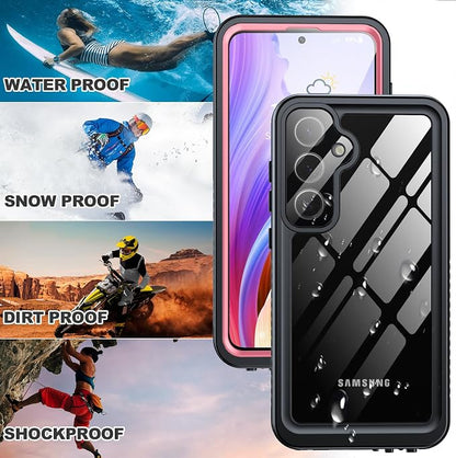 ANTSHARE for Samsung Galaxy S24 Case Waterproof, Built-in Lens & Screen Protector 360° Full Body Heavy Duty Protective Shockproof IP68 Underwater Case for Galaxy S24 (2024) 5G-Pink