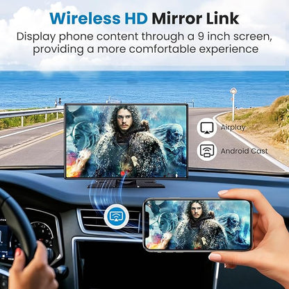 Portable A pple Carplay Screen for Car, 11.3" Extra Large Wireless Car Play & Android Auto Screen for Car, Car Stereo with 4K Dash Cam, App View, Backup Camera,GPS,Mirror Link,FM, Voice Control