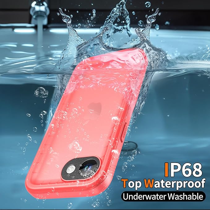 Cozycase Waterproof Case for iPhone SE 3rd 2022/iPhone SE 2nd 2020/iPhone 7/8 - Shockproof Full Body Rugged Case with Built-in Screen Protector Waterproof Case for iPhone SE3/SE2/7/8 (Frosted Pink)
