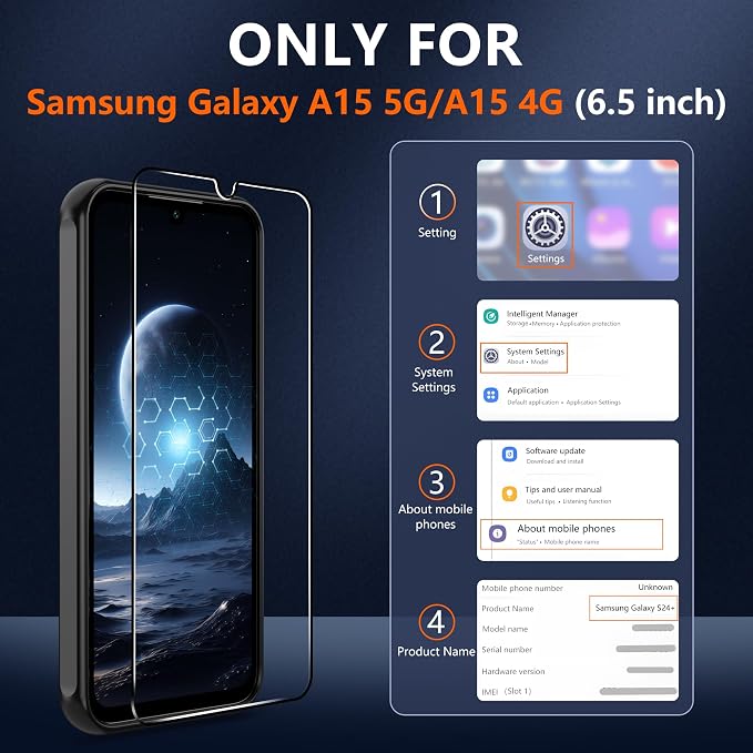 For Samsung Galaxy A15 5G Phone Case:A15 Case [Compatible with Magsafe] with 2PC Tempered Glass Screen Protector,Camera Bump Protection,Slim Frosted Translucent Soft-Touch for Galaxy A15,Matte black