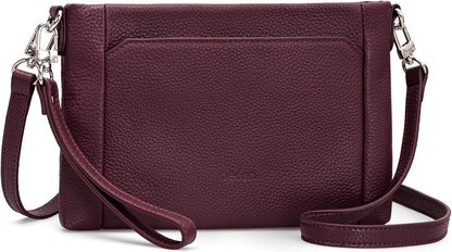 befen Genuine Leather Wristlet Wallet for Women Soft RFID Leather Clutch Purse with Built in Wallet Trendy Crossbody Bag