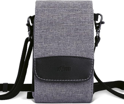 KIWIFOTOS Dual-Layer Travel Phone Pouch Bag with Shoulder Strap Crossbody Small 6.1" Cell Phone Holster for iPhone Memory Card Power Bank Charger Passport ID Credit Cards