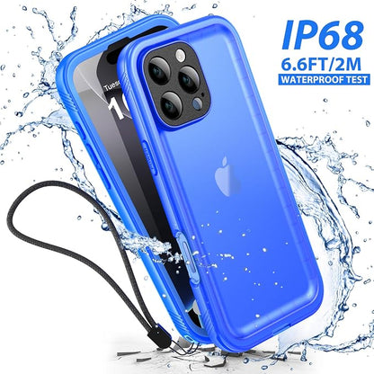 SPORTLINK for iPhone 16 Pro Max Case - IP68 Waterproof Military Protective Full Body Heavy Duty Shockproof 360 Sealed Dustproof with Camera Screen Protector Cover for i Phone 16 Pro Max 6.9" Blue