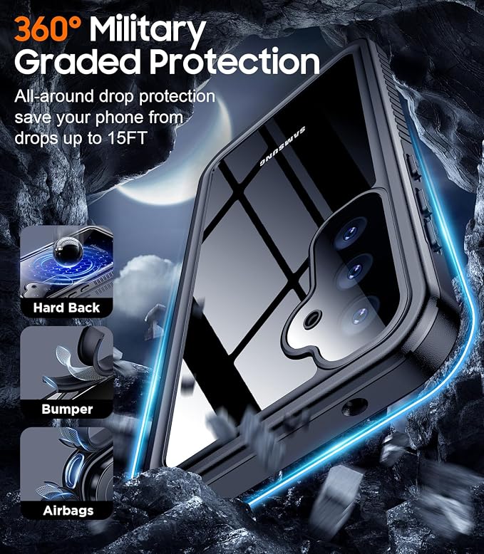 Temdan for Samsung Galaxy S23 FE Case Waterproof, [Military-Grade Drop Protection] [IP68 Underwater] Full Body Heavy Duty Rugged Shock-Proof Case for S23 FE 6.4''-Teal