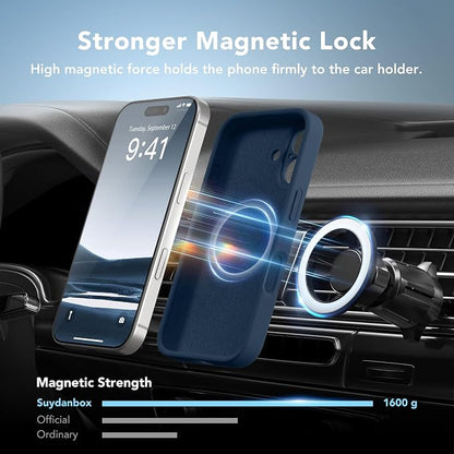 Magnetic for iPhone 16 Plus Case, Compatible with MagSafe, [Full Camera Protection][Screen Protector] Silicone Shockproof Protective Phone Case for iPhone 16 Plus 6.7", Cobalt Blue