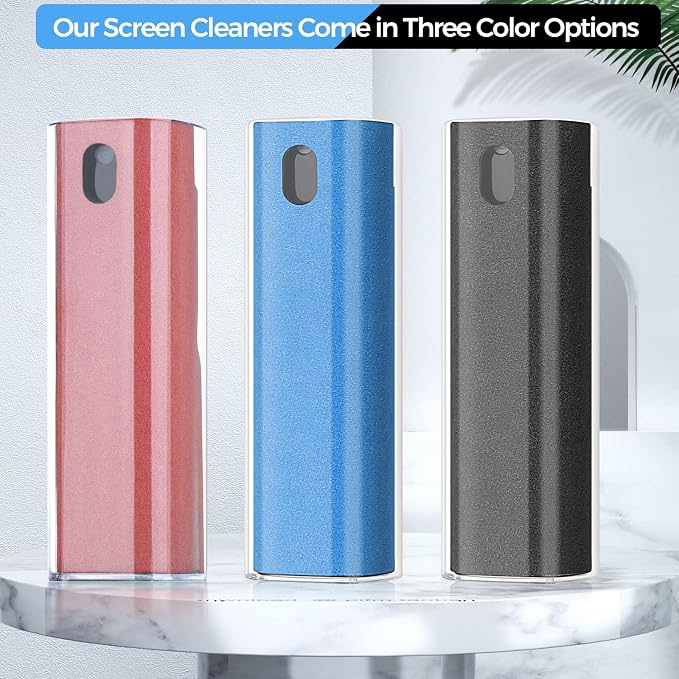 3 Pcs Fingerprint Proof Screen Cleaner, 3 in 1Touchscreen Mist Cleaner Spray Wipe Screen Cleaner Soft Fiber Flannel, Safe for All Phones Glasses Tablet Laptop Screens(Grey)