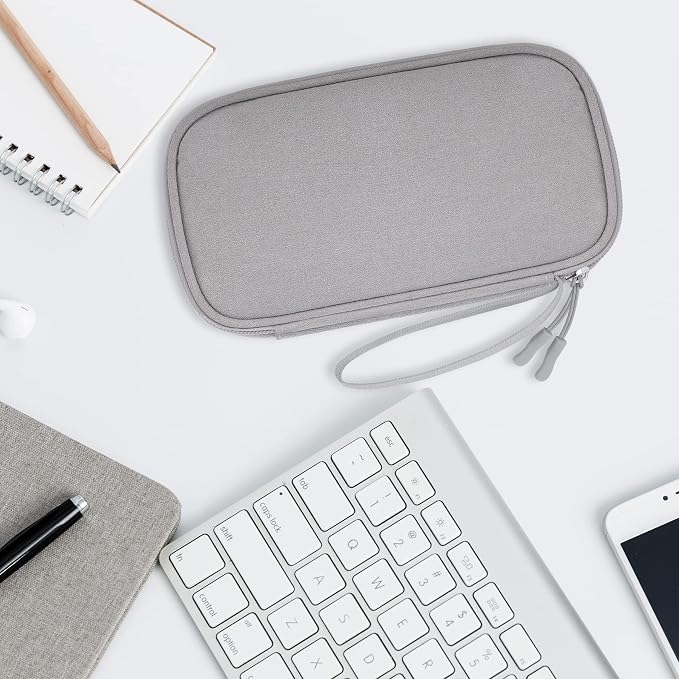 Lacdo Electronic Organizer, Travel Cable Organizer Bag Pouch Tech Electronic Accessories Carry Case Portable Double Layers Charger Case for Cable, Cords, Charger, Phone, Power Bank, Earphone, Gray