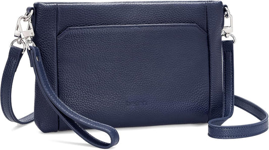 befen Genuine Leather Wristlet Wallet for Women Soft RFID Leather Clutch Purse with Built in Wallet Trendy Crossbody Bag