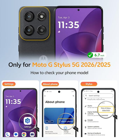 FNTCASE for Moto G Stylus 2026/2025 Case, Fit for Magsafe, Screen Protector | Translucent Matte Magnetic Back, 14FT Military Grade Drop Protection, Shockproof Protective Phone Cover, Purple