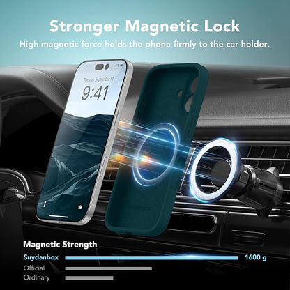Magnetic for iPhone 17 Case, Compatible with MagSafe, [Full Camera Protection][Screen Protector] Silicone Shockproof Protective Phone Case for iPhone 17 6.3", Deep Blue