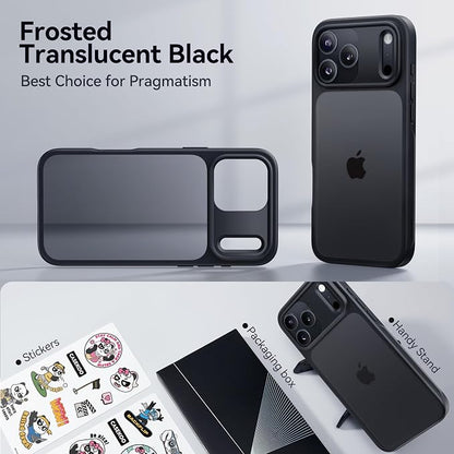 CASEKOO for iPhone 17 Pro Max Case, [Never Yellow Technology] [Mil-Grade Drop Protection] Translucent Slim Cover Women Men for 17 Pro Max Phone Case 6.9 inch, Frosted Black