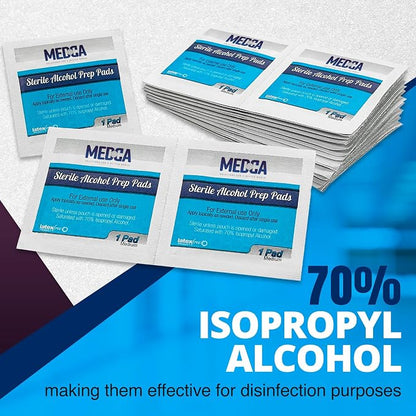 Alcohol Prep Pads - Box of 400, Saturated 70% Isopropyl Alcohol Wipes