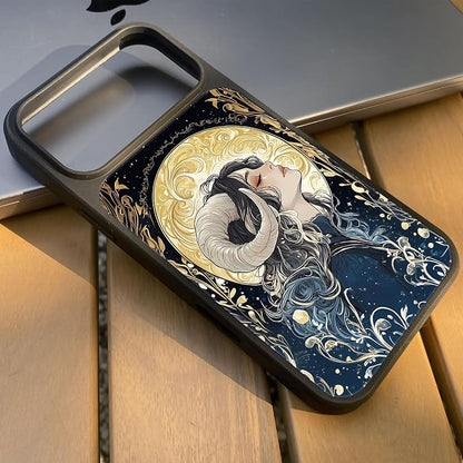 Constellation Series - Aries Designs Magnetic for iPhone 17 pro Case, Tarot Style Model Glass Phone Cover, Compatible with Magsafe - fits iPhone 17 pro Case for Women