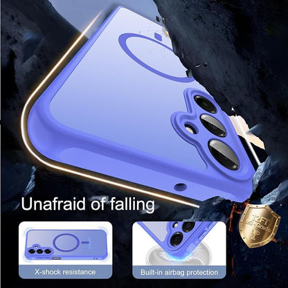 Compatible for Samsung Galaxy A16 5G Phone Case: A16 Case with 2PC Tempered Glass Screen Protector, Wireless Charging Matte Translucent Soft-Touch & Full Body Shockproof para Case Galaxy A16,Sky Blue