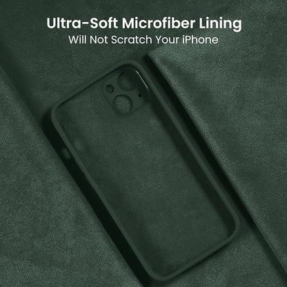 FireNova Designed for iPhone 13 Case, Silicone Upgraded [Camera Protection] Phone Case, Soft Anti-Scratch Microfiber Lining Inside, 6.1 inch, Alpine Green