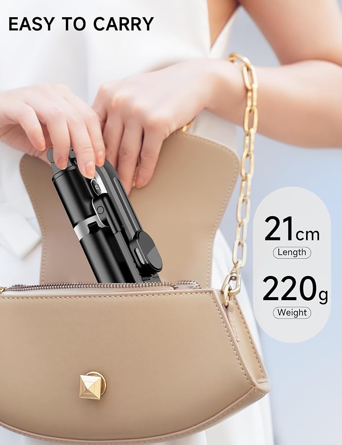 45" Selfie Stick Tripod with 2 Lights, Extendable 5 in 1 Selfie Stick Phone Tripod, Portable Selfie Sticks with Wireless Remote Compatible with iPhone 15/14/13 Pro Max, Samsung, Android, Gopro