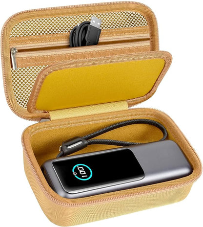 Laptop Power Bank Case for Anker 25000& Prime 27650, Gold | Organizes the Power Bank, Small Cables and 100W Charging Base; Larger 150W Charging Base Does Not Fit, Case Only