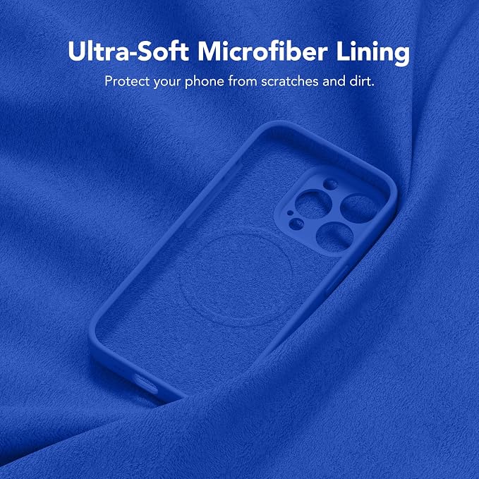 Magnetic for iPhone 15 Pro Max Case, Compatible with MagSafe, [Full Camera Protection][Screen Protector] Silicone Shockproof Protective Phone Case for iPhone 15 Pro Max 6.7", Klein Blue