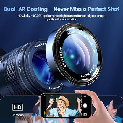 CACOE Camera Lens Protector for iPhone 17ProMax/17Pro/16ProMax/16Pro/15ProMax/15Pro/14ProMax/14Pro, [Anti-Scratch] [Drop-Proof][Strong-Adhesion] Camera Screen Cover(Black)