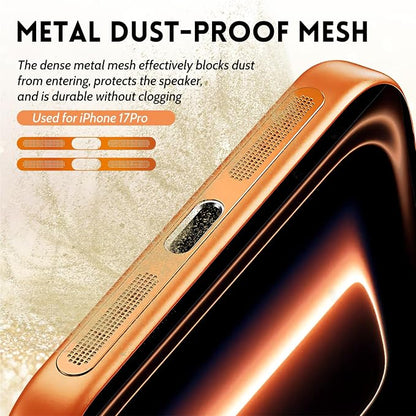 Mobile Phone Speaker Metal Dust Mesh, typeC Charging Port dust Plug, USB C Cleaning Brush Cleaning Tool Set for iPhone 17 Pro (Cosmic Orange)