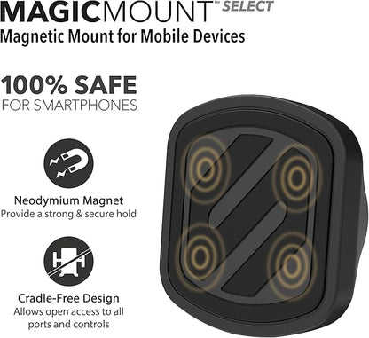 Scosche MMWSM-XCES0 MagicMount Select Magnetic Car Phone Holder - Strong Magnet Mount for iPhone and Android - Secure Magnetic Cell Phone Mount for Window or Dash - Universal 360° Adjustable Head
