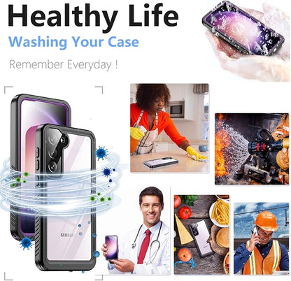 Temdan for Samsung Galaxy S23 Case,Waterproof Built-in Lens & Screen Protector[Full Body Shockproof][12 FT Military Drop Proof][Dustproof][IP68 Underwater] Case for Galaxy S23 5G-Purple