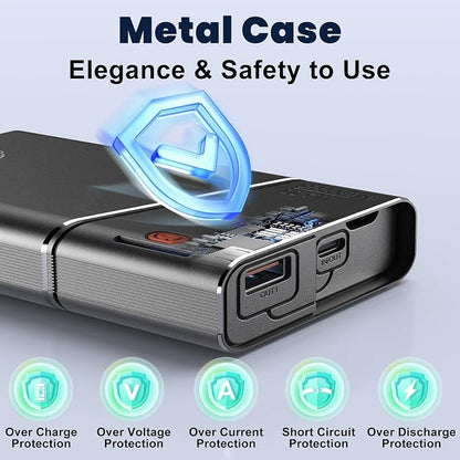 Portable Charger 20000mAh, 22.5W PD 3.0+QC 4.0 Super Fast Charging Power Bank, Cooler Aerospace Metal Case for iPhone 17 16 15 14, 13 Android iPad Samsung Google Tablet & More, Travel Essential