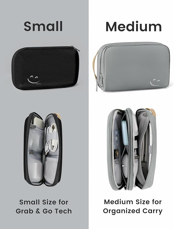 Travelkin Travel Cord Organizer, Cable Organizer For Electronic Accessories | Expandable electronics organizer, charger organizer, travel case, Large Capacity tech pouch for Card,Usbs, travel essentials