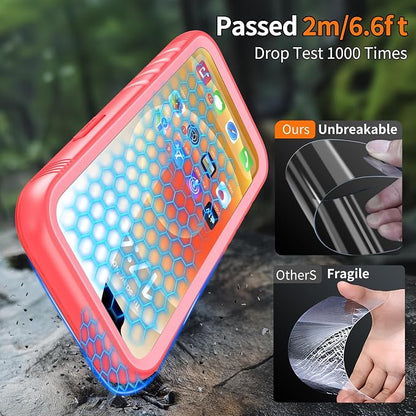 Cozycase Compatible with iPhone 12 Waterproof Case/iPhone 12 Pro Waterproof Case - Full Body Rugged Dustproof Shockproof Case with Built-in Screen Protective Case for iPhone 12/12 Pro 6.1''(Pink)