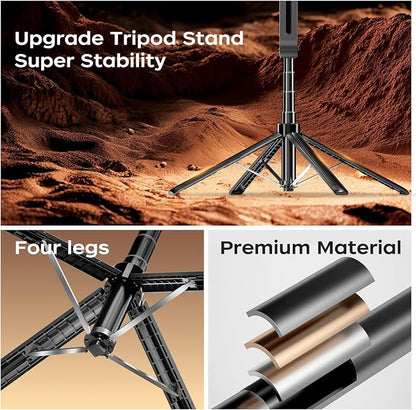 FUNSNAP Auto Face Tracking Tripod for iPhone with Remote, 70 inch Extendable 360° Rotation Selfie Stick Tripod for Android, Phone Holder Video Recording for Content Creators Vlog Live Streaming TIKTok