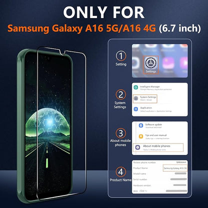 Pilaru for Samsung Galaxy A16 Case [Compatible with Magsafe] Translucent Matte Magnetic Phone Case,Slim Thin Duty Shockproof Protection Cover with 2pc Tempered Glass Screen Protector for A 16-Green