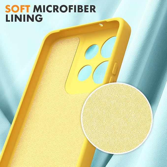 Case for Motorola Moto G Power (2025), 2 Pack Tempered Glass Screen Protectors, Soft TPU Silicone Shockproof Case-Yellow