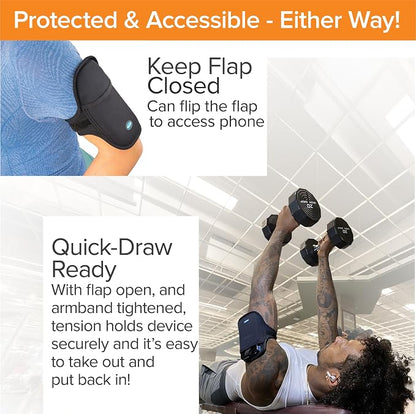 Tune Belt AB93 Running Armband: Easy-Access (Slide Phone in/Out); Universal No-Bounce Fit for iPhone Pro Max & Galaxy Ultra; Soft, Stretchy, Water-Resistant with Key/Card Pocket for Workouts & Sports