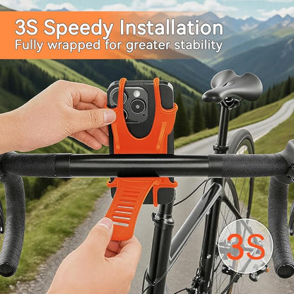 Bike Phone Holder & Motorcycle Phone Mount - Adjustable Handlebar Cell Phone Clasm for Bicycle, Scooter, E-Bike, Universal 4.7"-6.8" Smartphones for iPhone 17/16/15 Pro Max, Galaxy S24, Shockproof
