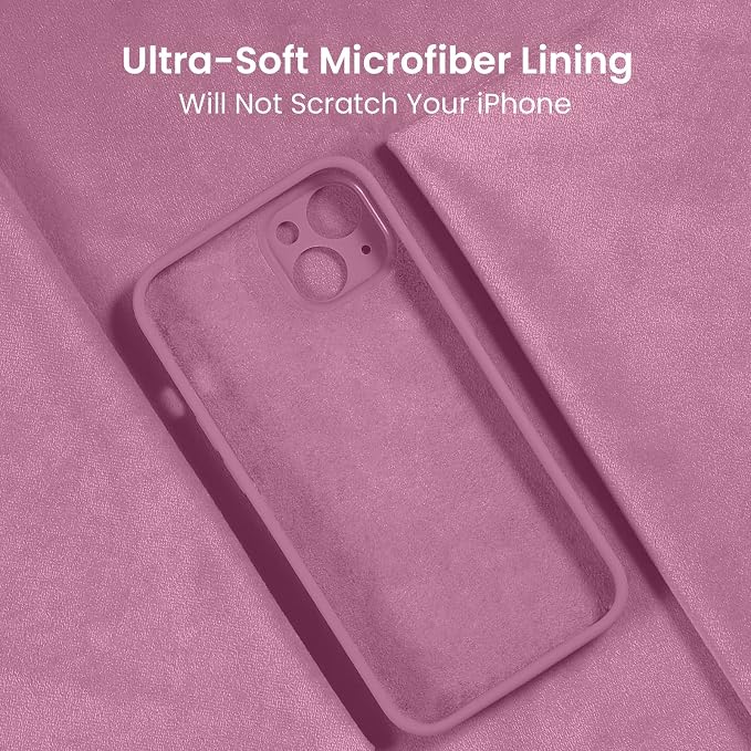 FireNova Designed for iPhone 13 Case, Silicone Upgraded [Camera Protection] Phone Case, Soft Anti-Scratch Microfiber Lining Inside, 6.1 inch, Lilac Purple