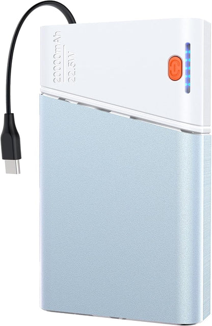 Aaoyun Portable Charger Power Bank, 20000mAh 22.5W PD Fast Charging Powerbank with Built-in USB C Cable, External Phone Battery Pack for iPhone 17/16/15 Samsung S24 Android etc
