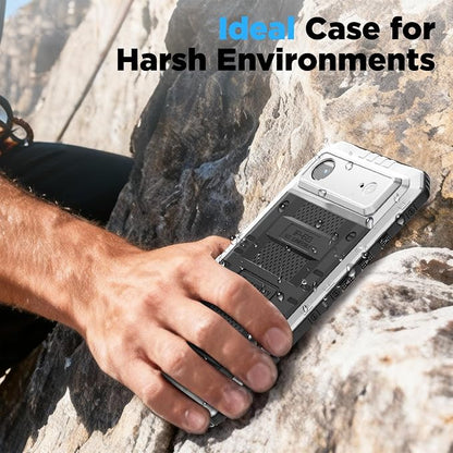 Beasyjoy for iPhone Air Case Waterproof, Heavy Duty Metal Full Body Protection, Built-in Screen Protector, Military Grade Shockproof Rugged Hard Phone Cover for iPhone 17 Air 6.5", Silver