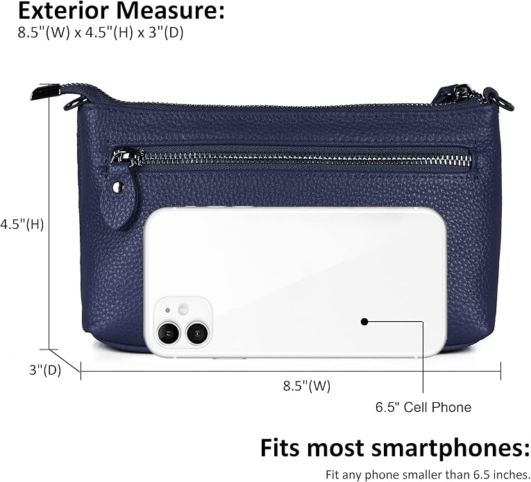befen Genuine Leather Wristlet Clutch Wallet Purses Small Crossbody Bags for Women with RFID Blocking Card Slots